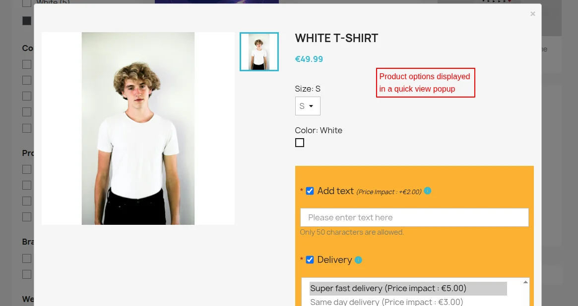 custom product options