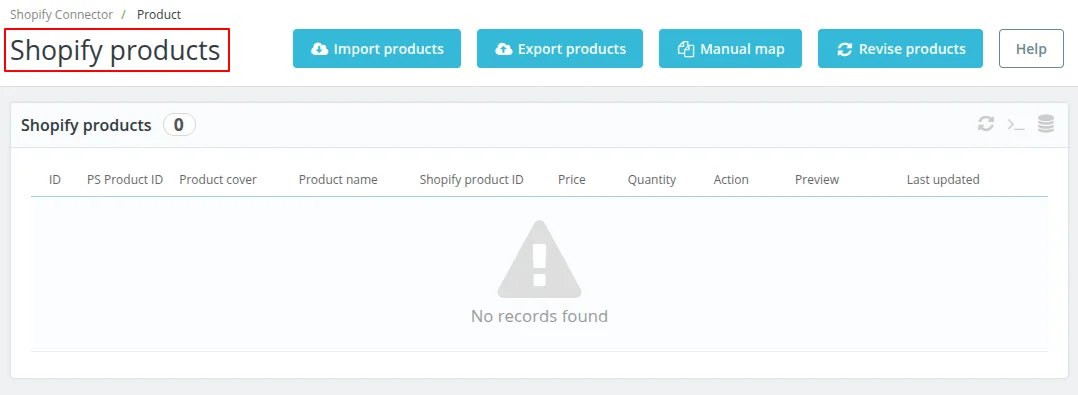 shopify products
