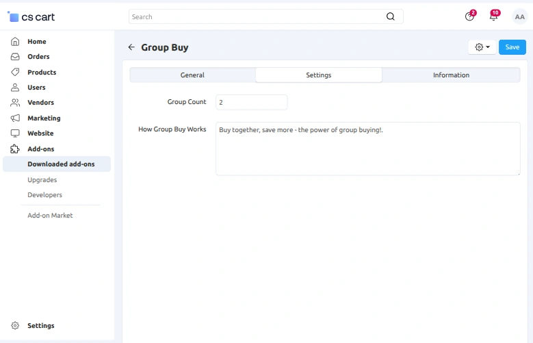 add-on configuration