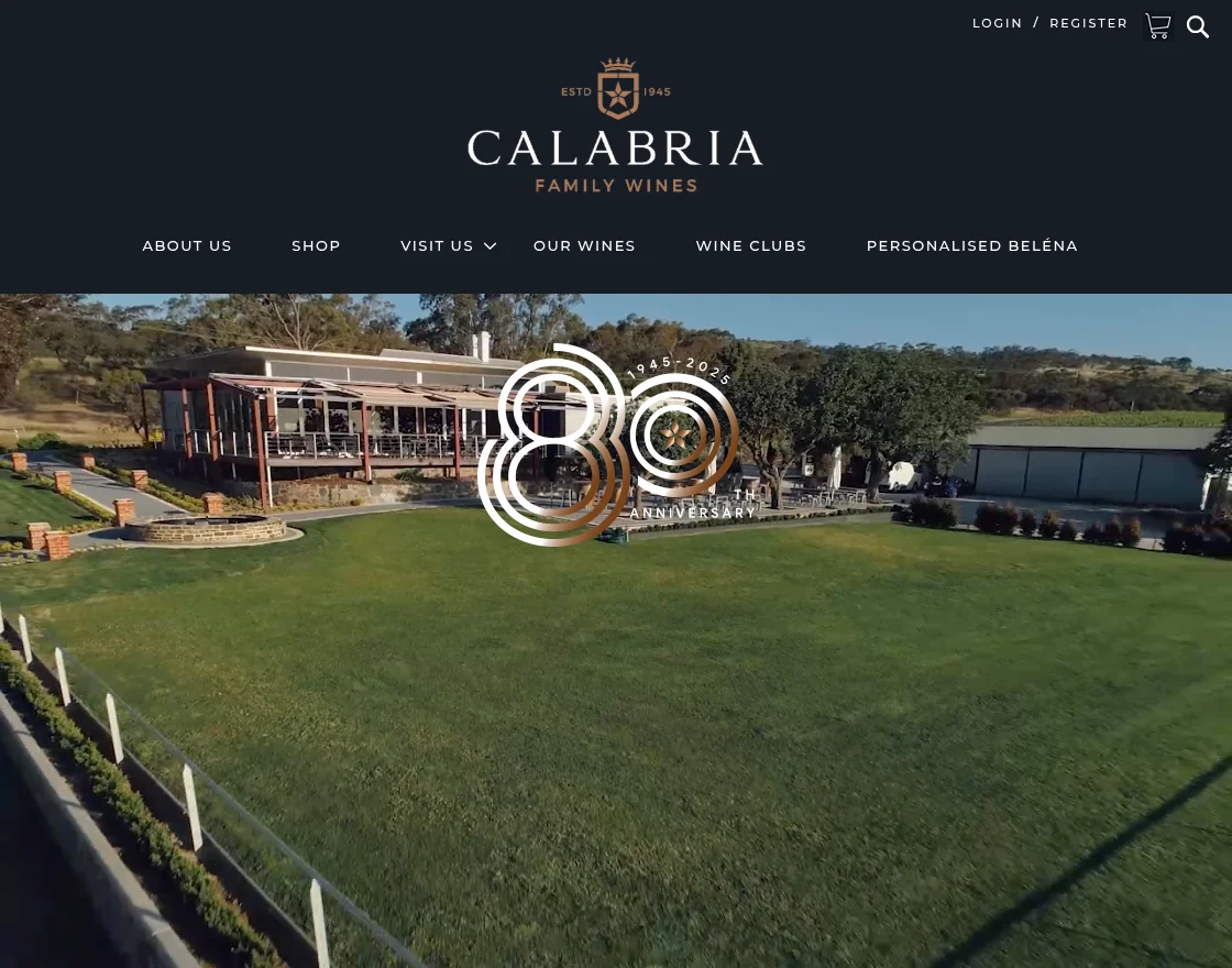 calabria wines magento 2 store homepage