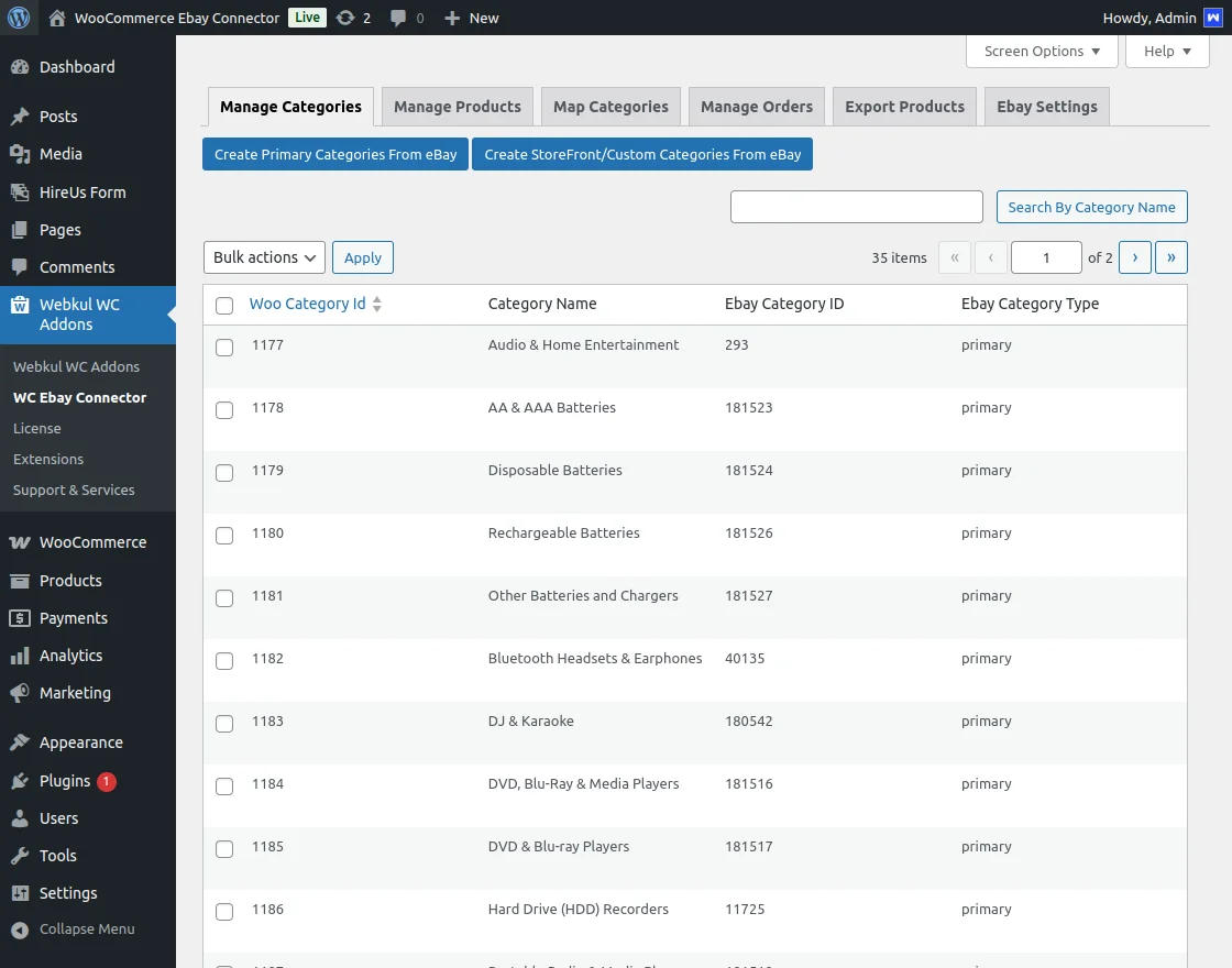 woocommerce ebay connector