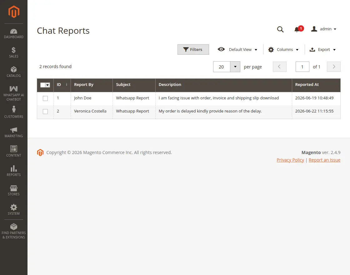 magento-2-whatsapp-ai-chatbot-chat-reports