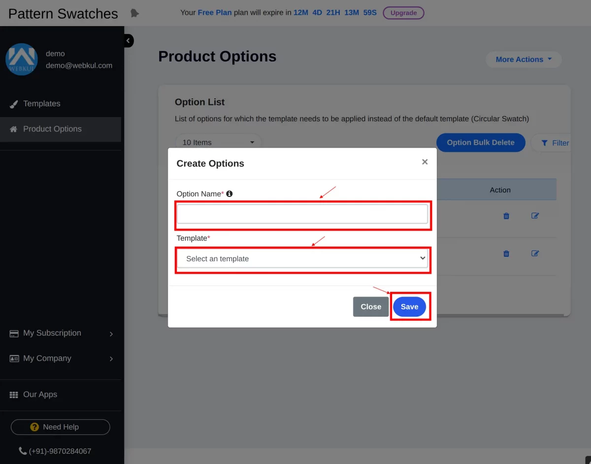 create-options