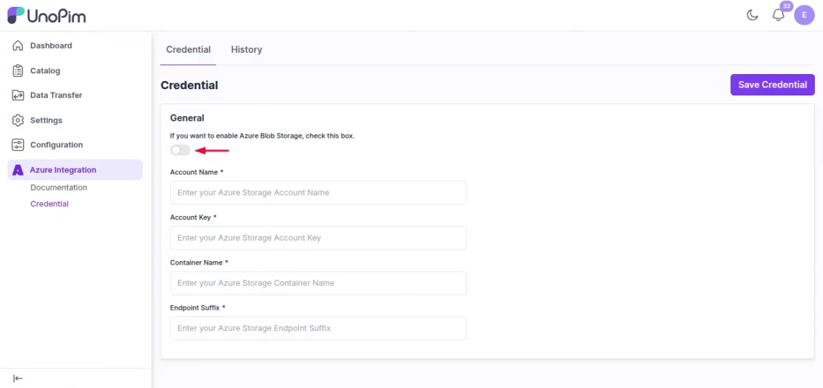 enable/disable credential