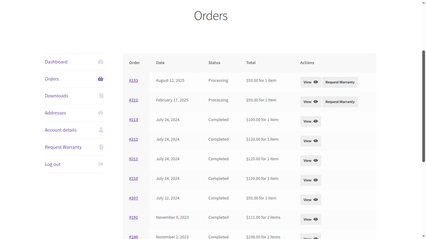 woocommere-rma-customer-end-orders