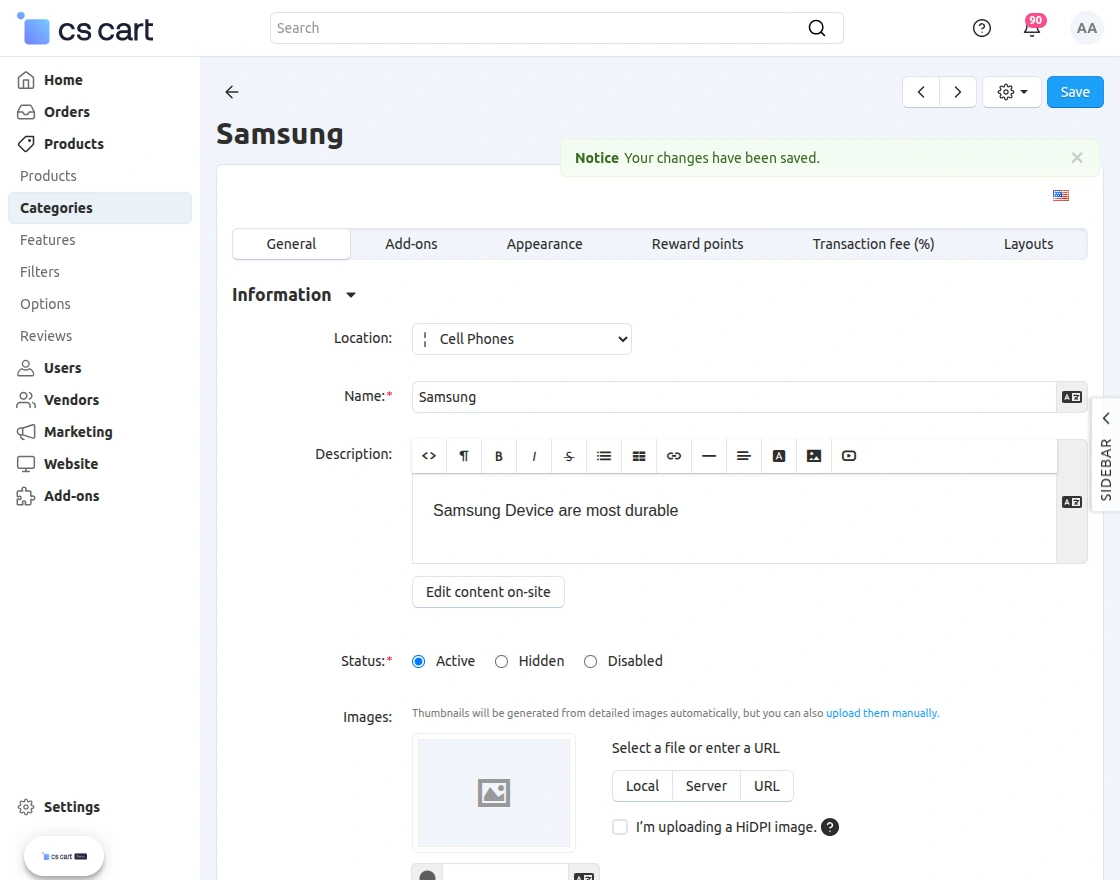 cs-cart updated category