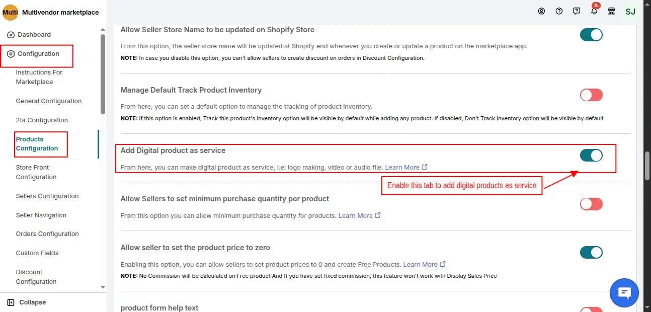 ADD DIGITAL PRODUCT AS SERVICE