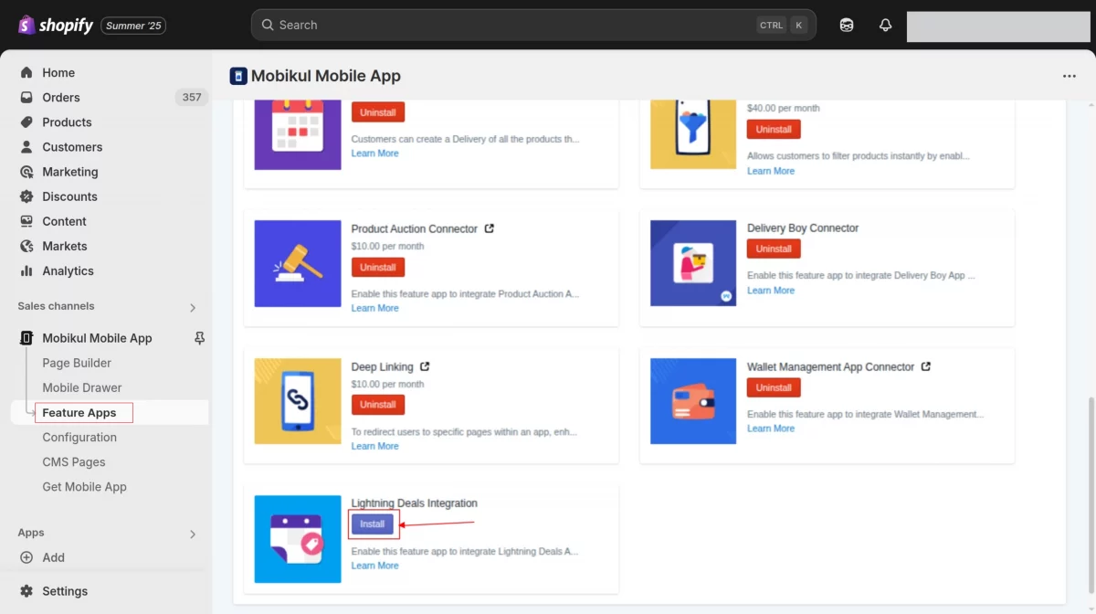 Mobikul Shopify App Builder: Lightning Deals Integration