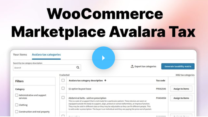 Marketplace Avalara Tax Integration for WooCommerce