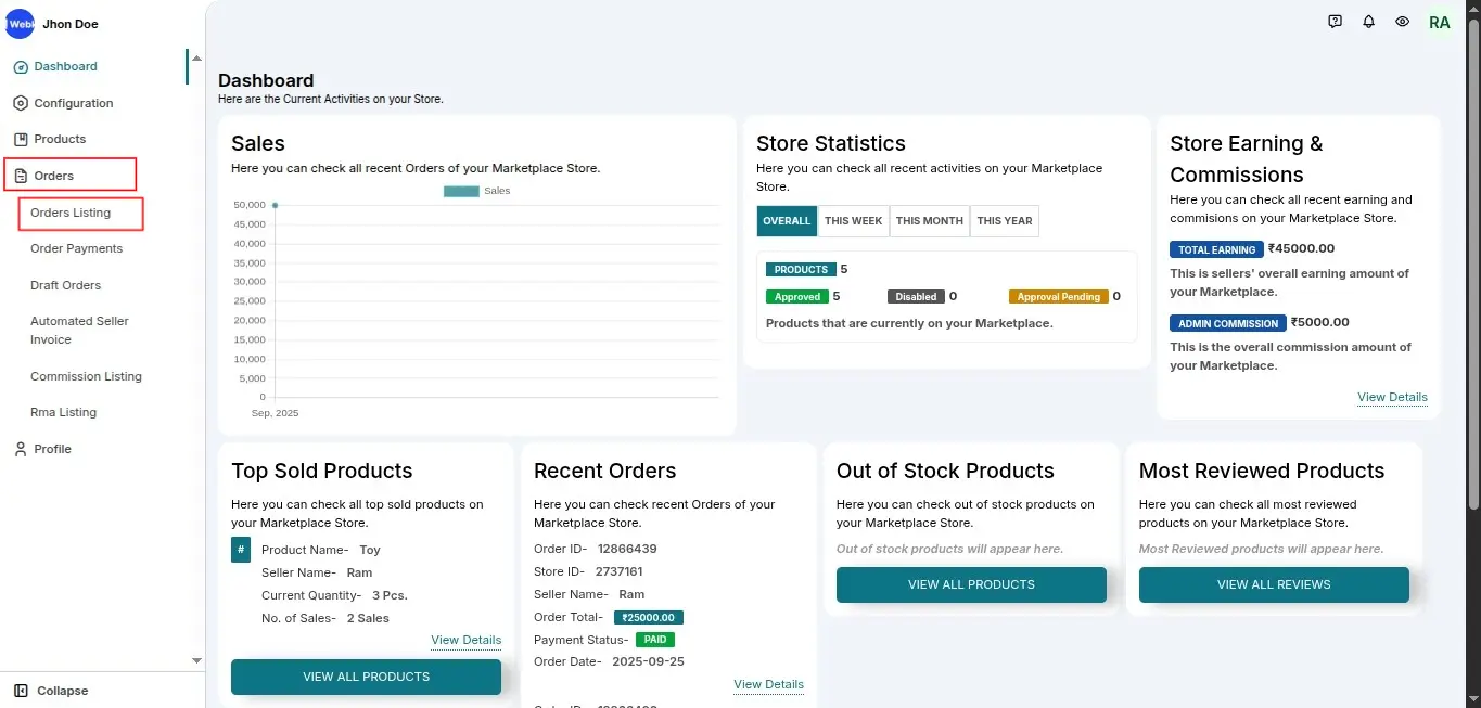 Multi-Vendor Marketplace Invoice