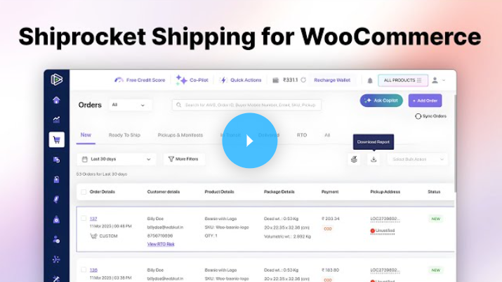 Shiprocket Shipping for WooCommerce Marketplace