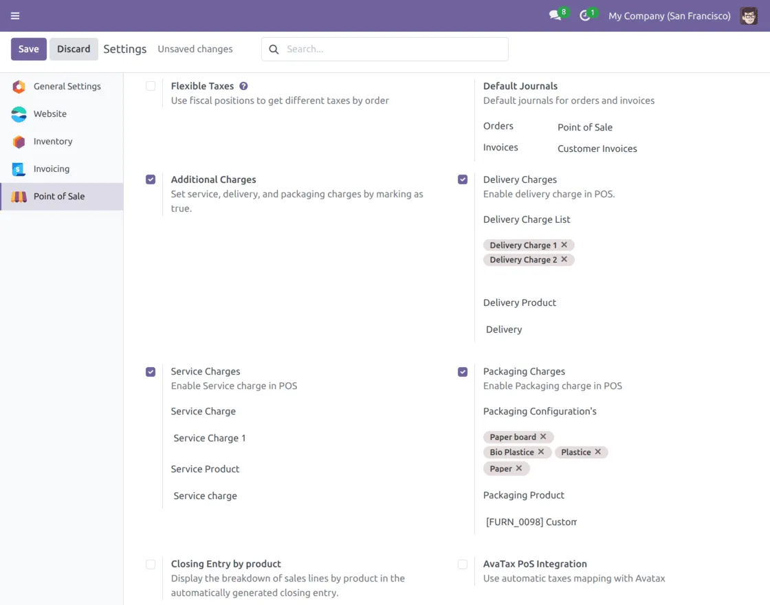 configuration-of-addition-charges