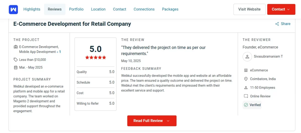 client review rating