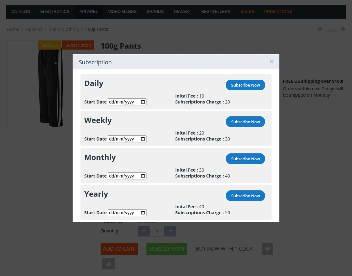 product subscripitons