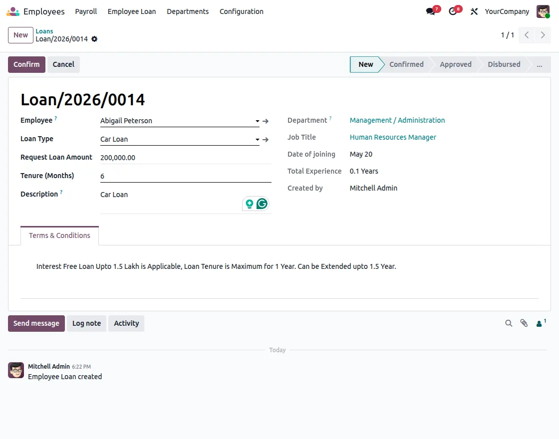 Create Loan Request