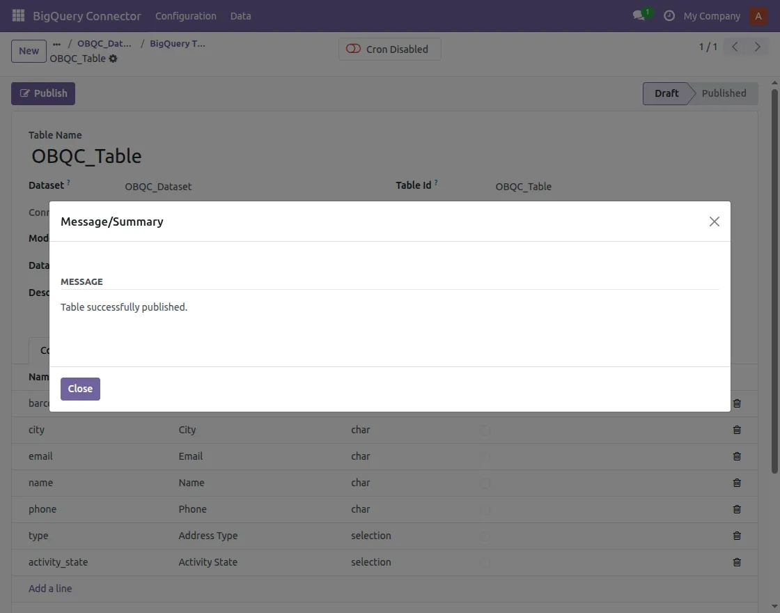tablesuccessfullyexported