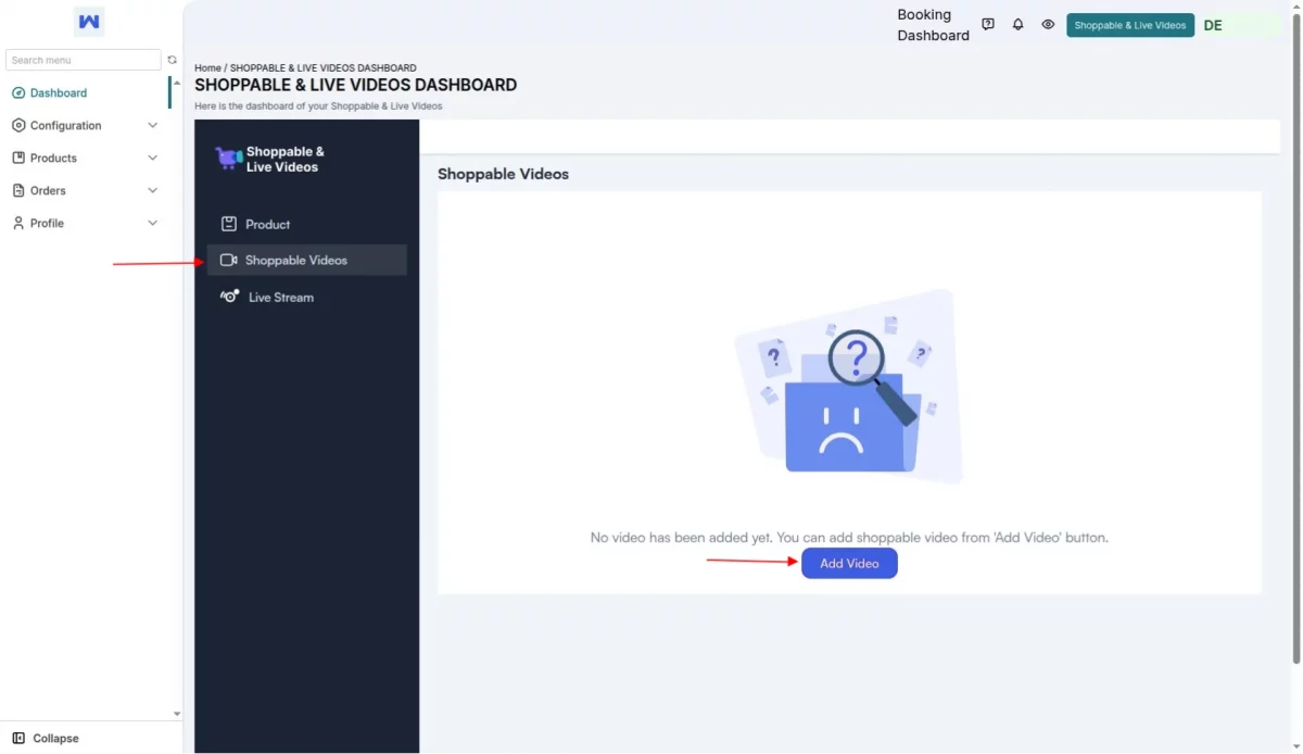 add video shoppable Live Commerce Multivendor marketplace