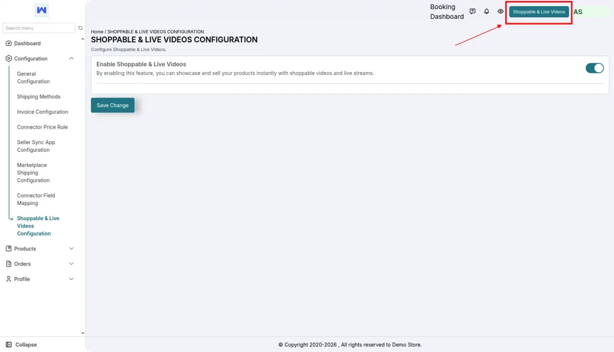 live commerce button Live Commerce Multivendor marketplace