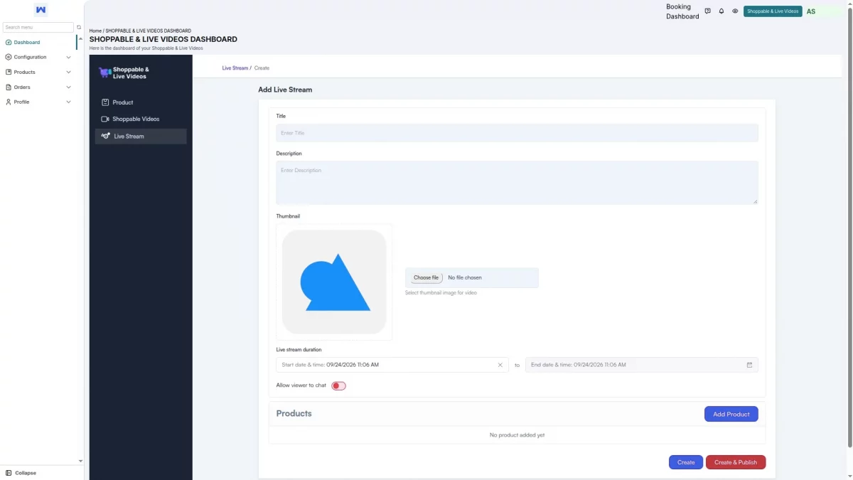 Add video details live stream