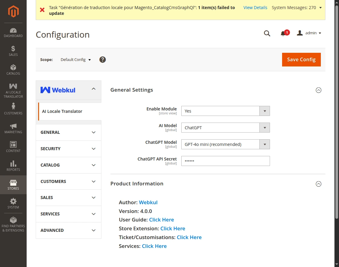 Initial Module Configuration
