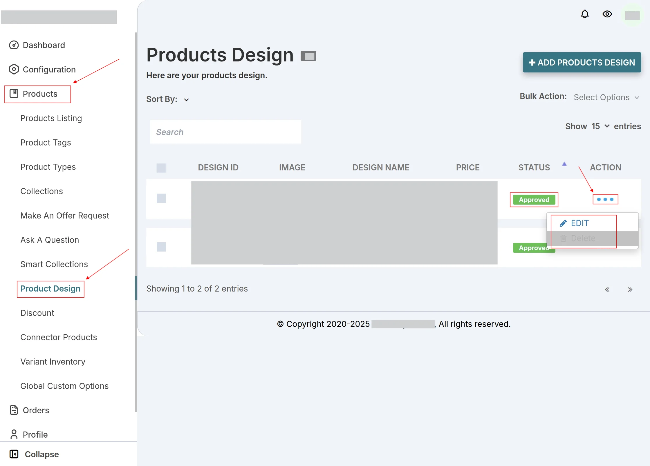 EDIT PRODUCT DESIGN
