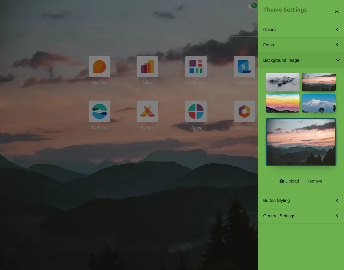 select background image