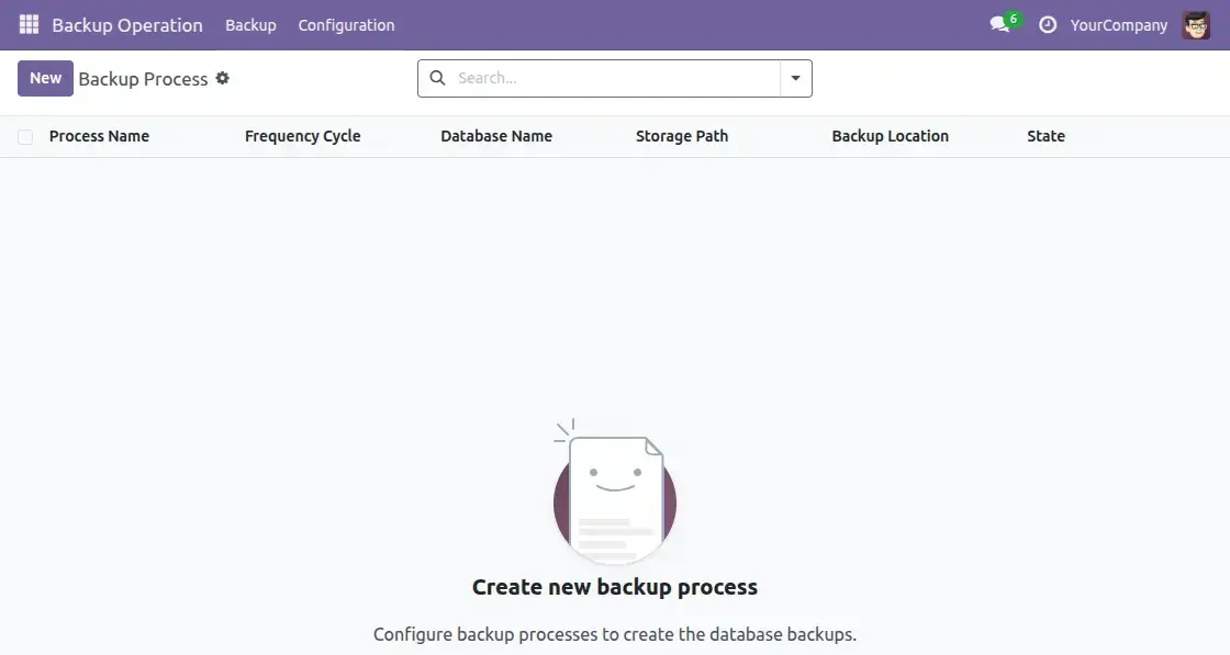 Configuration for Backup Process