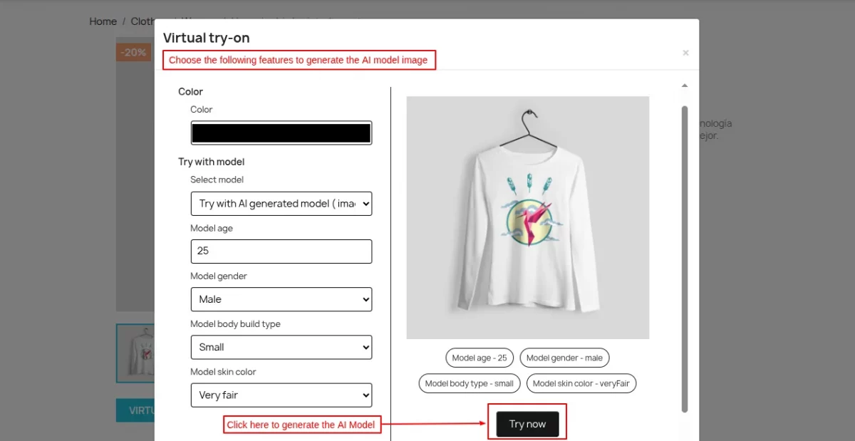 Select the features and Generate AI Model