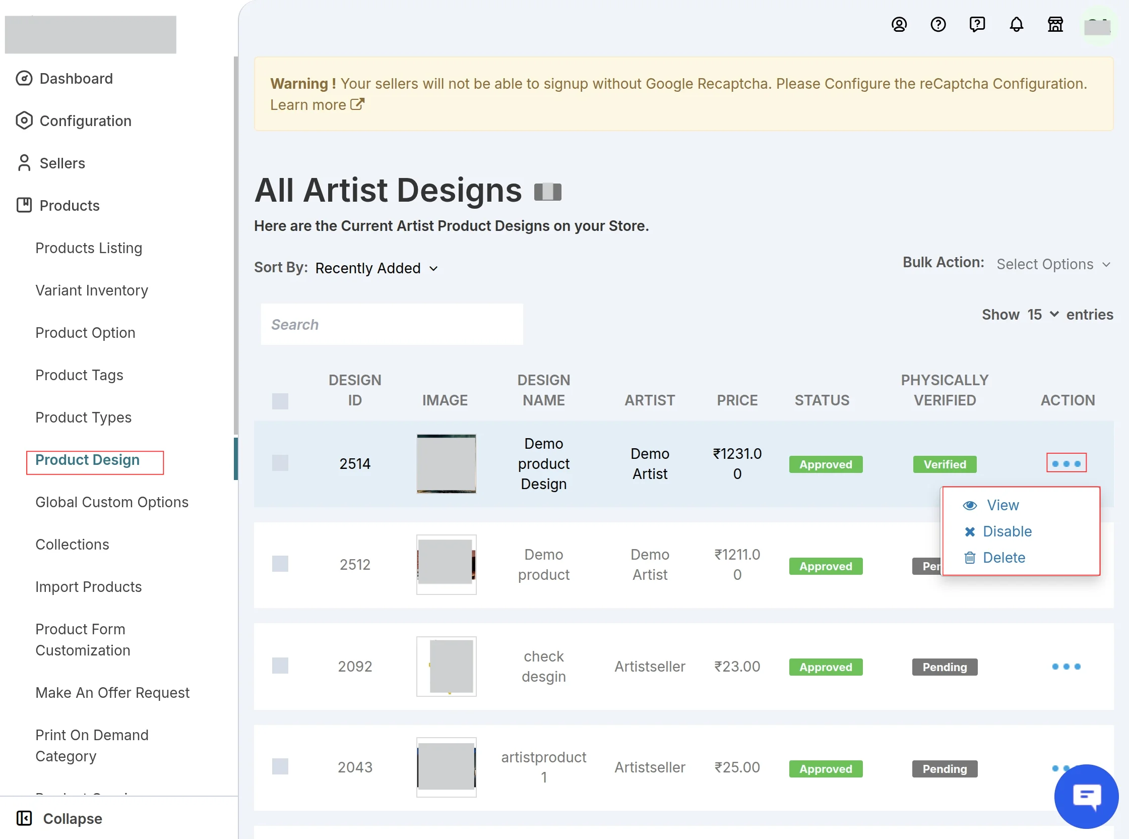 ARTIST PRODUCT DESIGN
