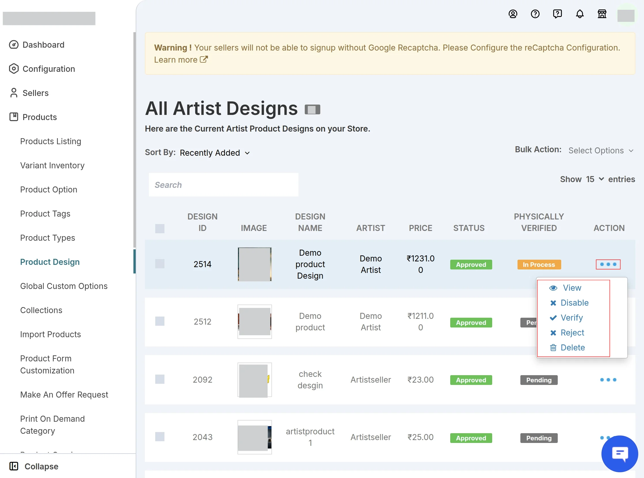 ARTIST PRODUCT DESIGN