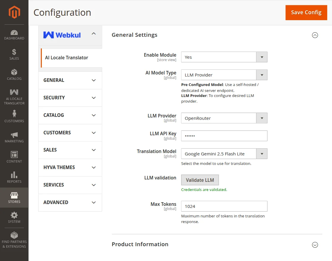 Configuration for LLM Provider