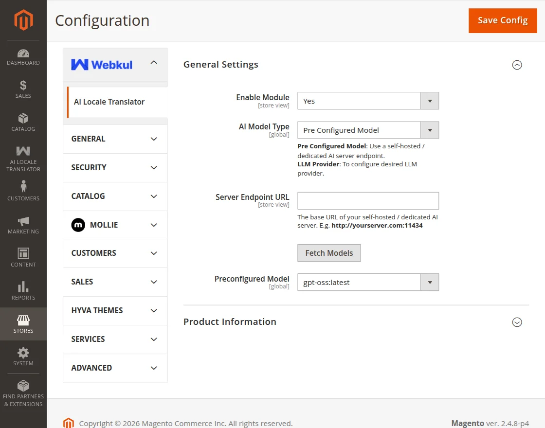AI Locale Translator configuraiton