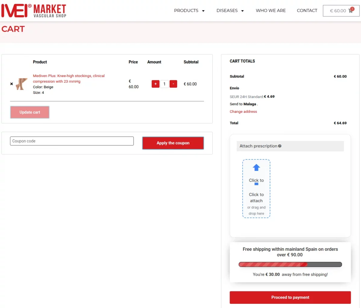 IVEI Market checkout page