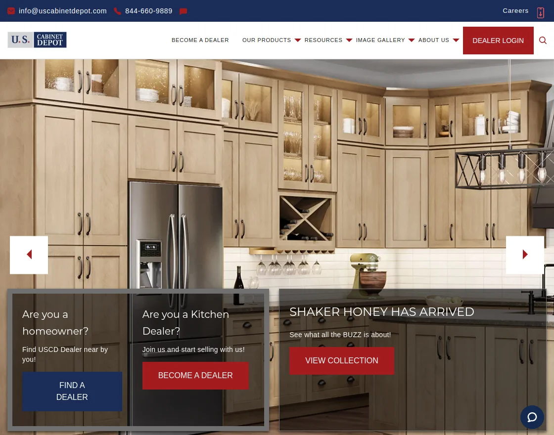 us cabinet depot homepage