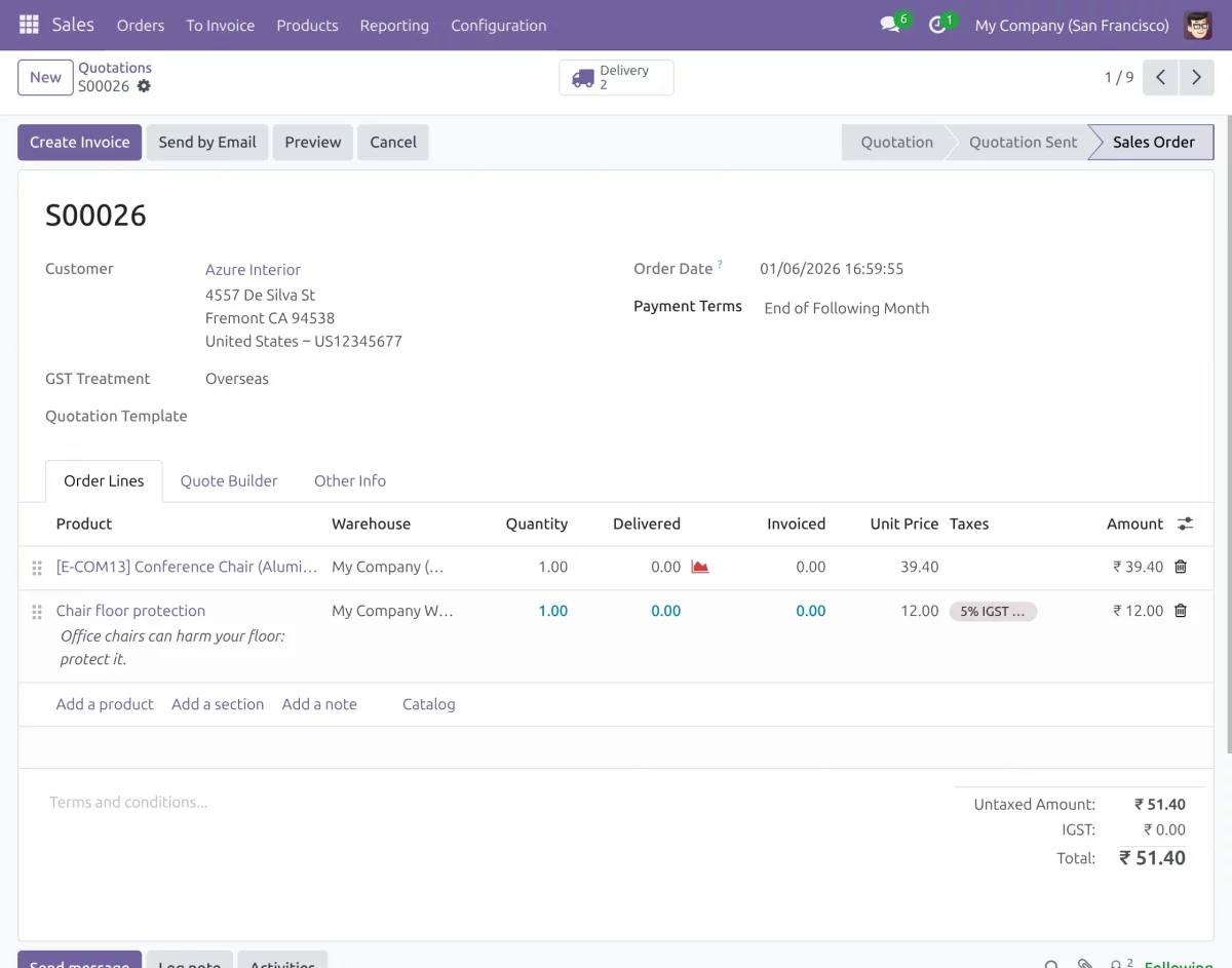 automatic delivery creation