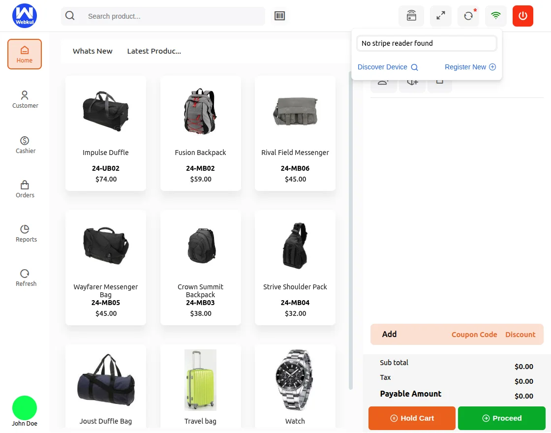 Magento 2 POS Stripe Reader Extension stripe-not_connected