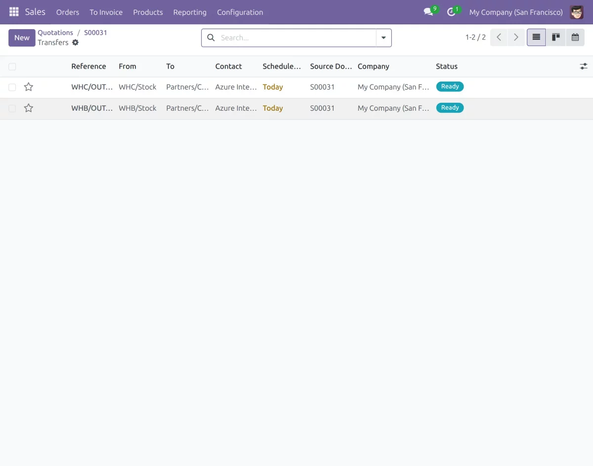 separate delivery creation for each product