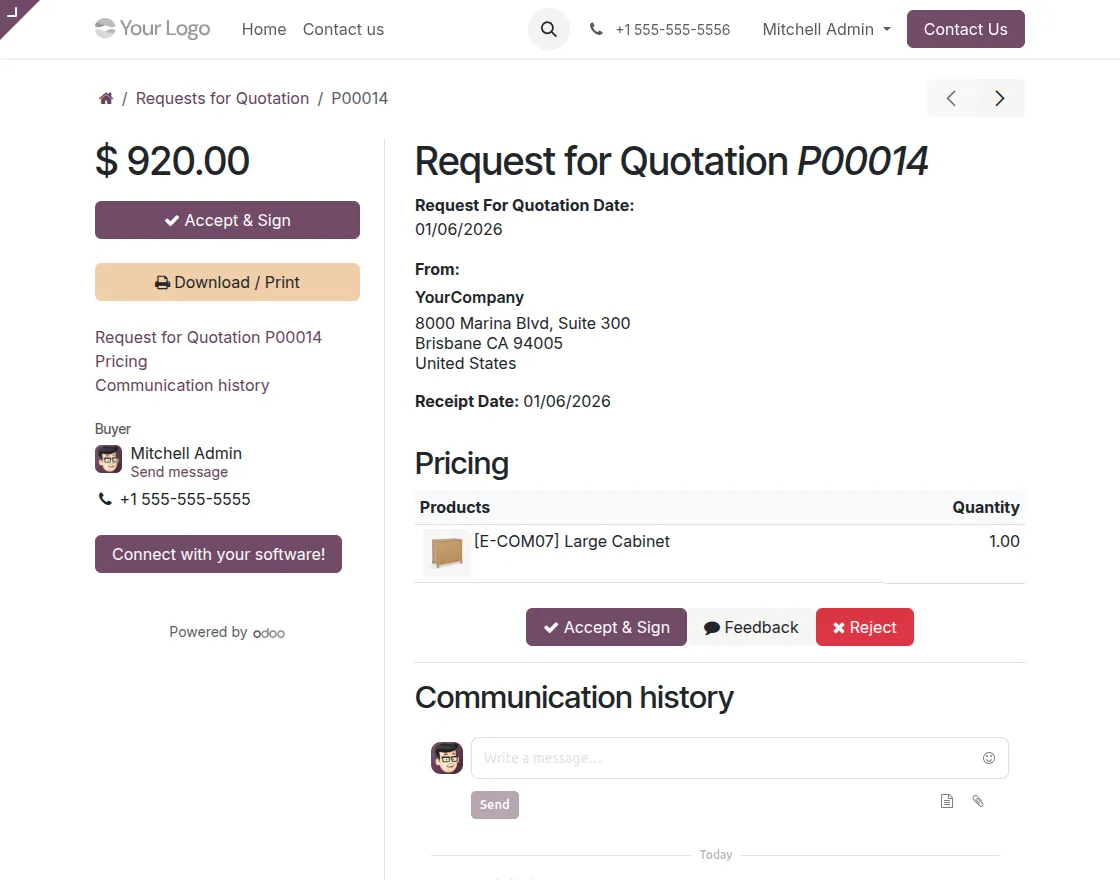 Accept and Sign Option