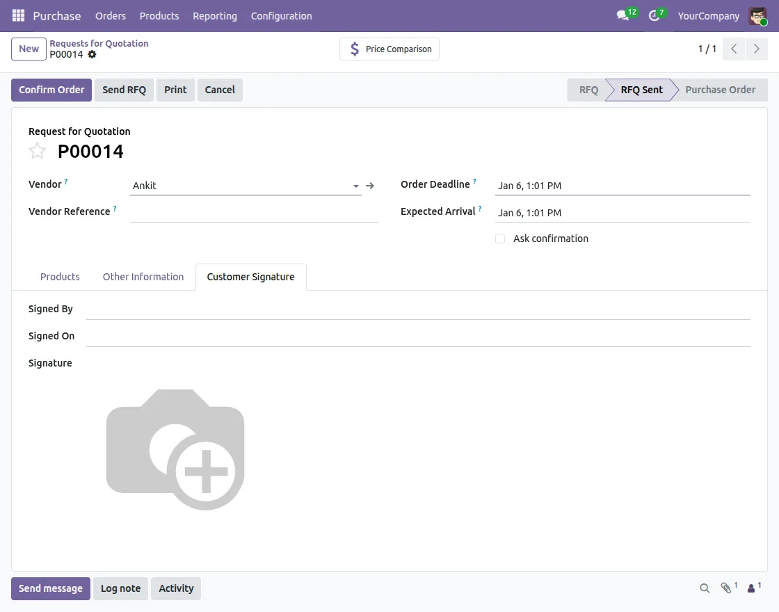 No Customer Signature