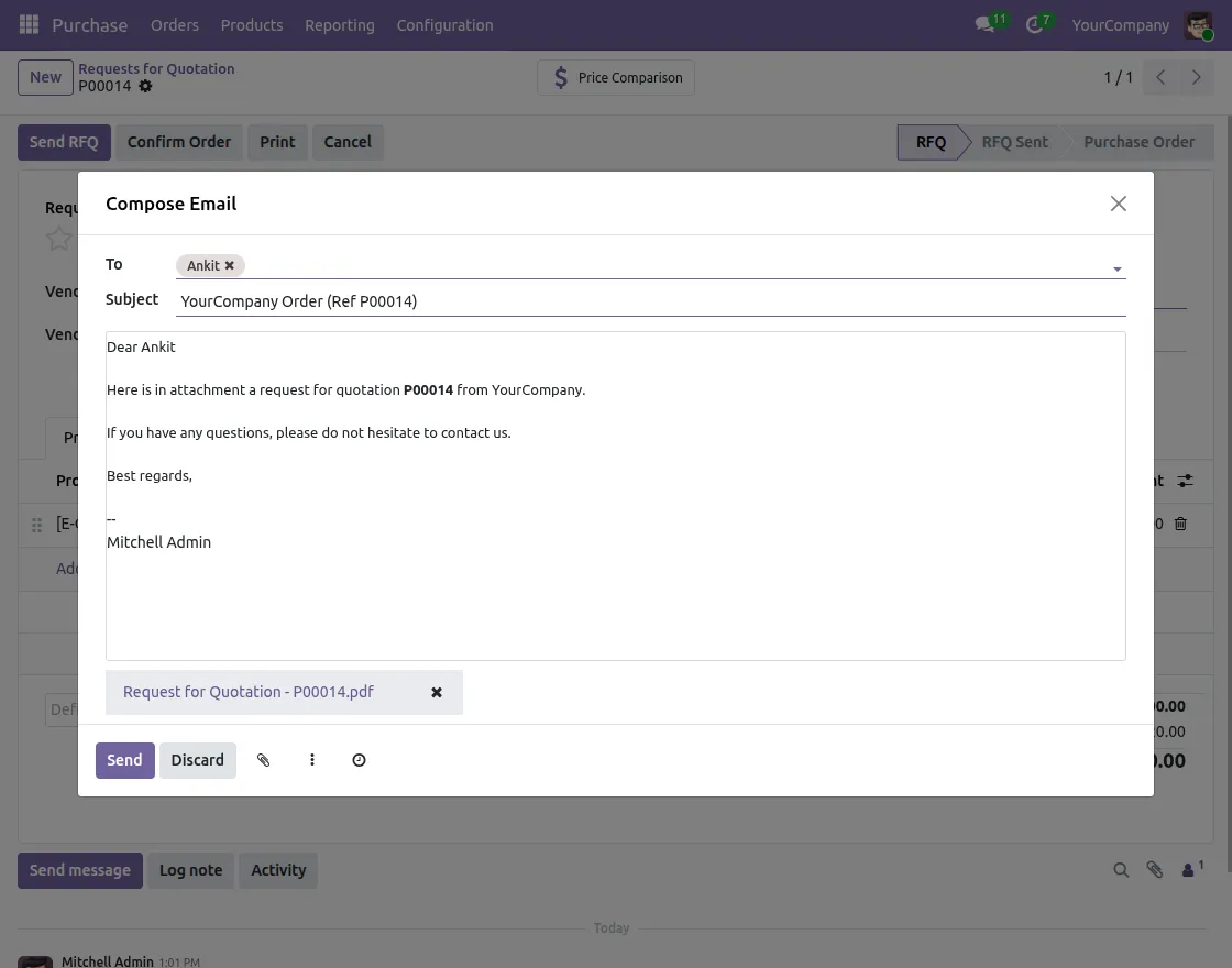 Send Purchase Request