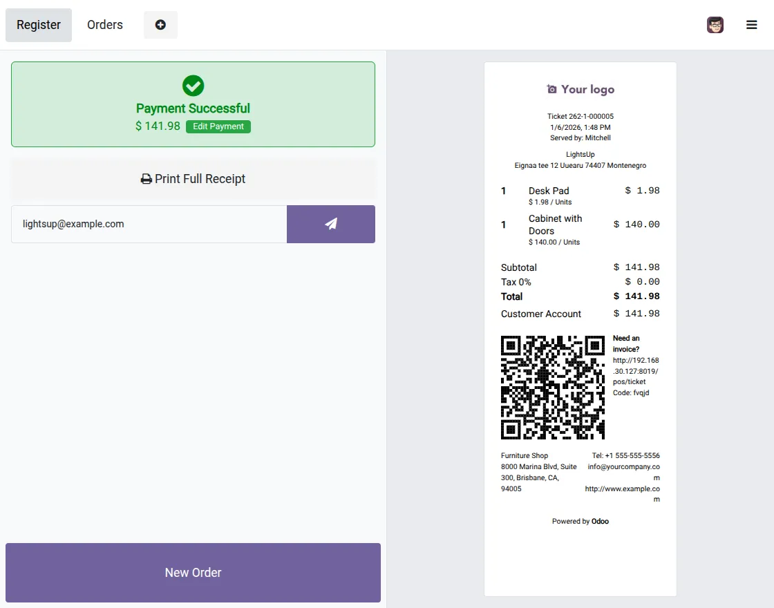 order complete on credit 