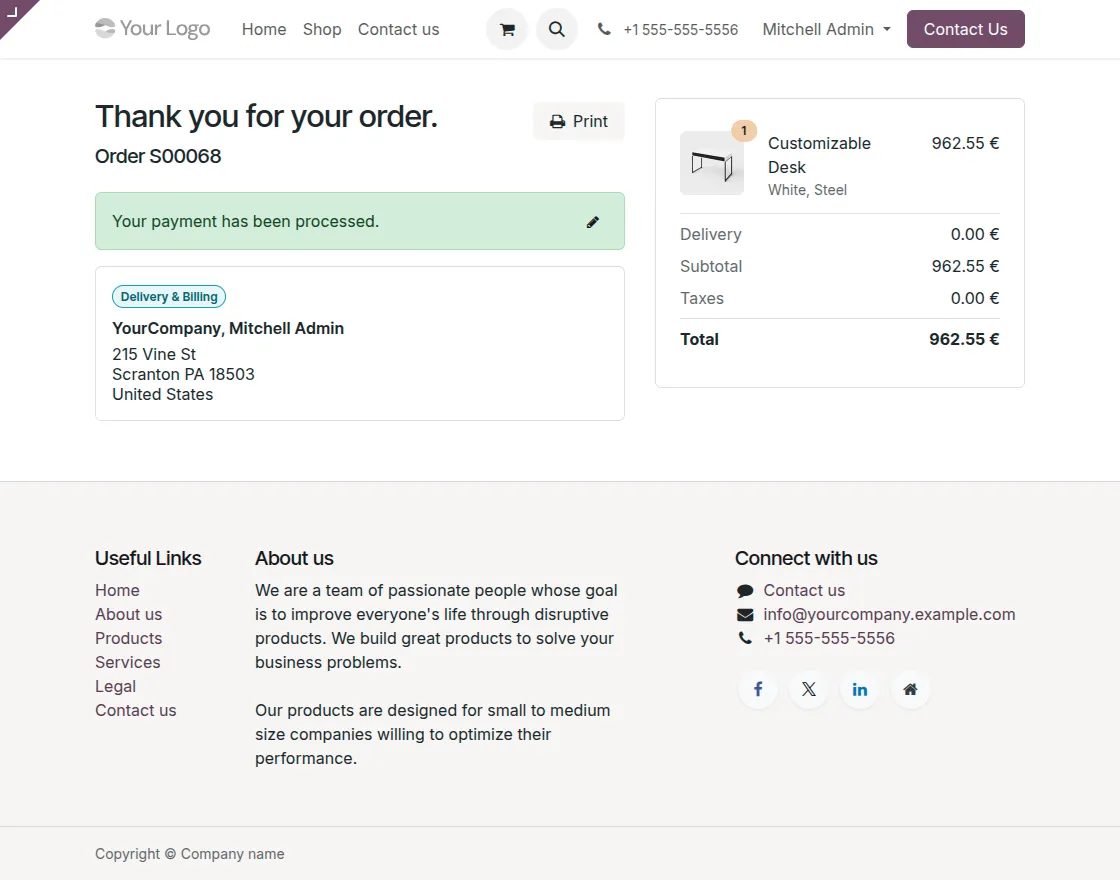 payment confirmation