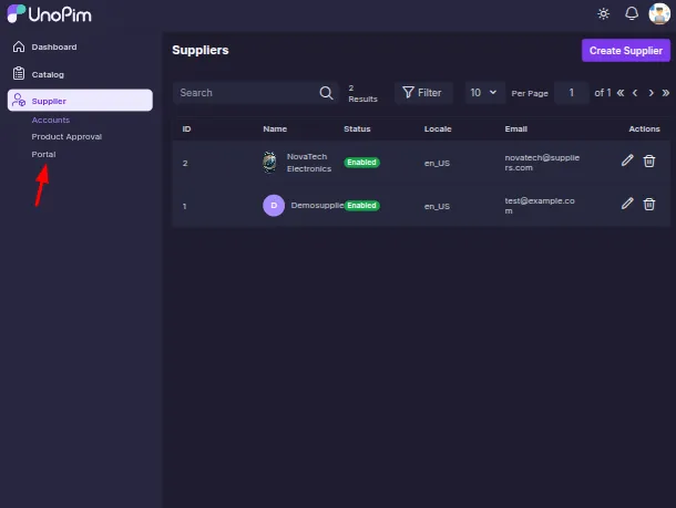 Unopim-Supplier-Data-Portal