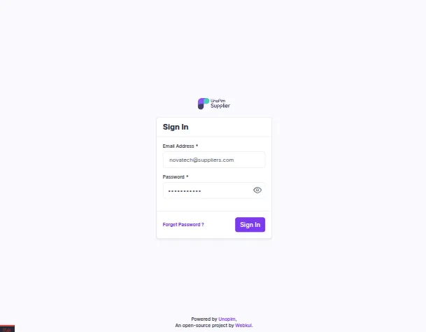 portalloginscreensUnopim-Supplier-Data-Portal