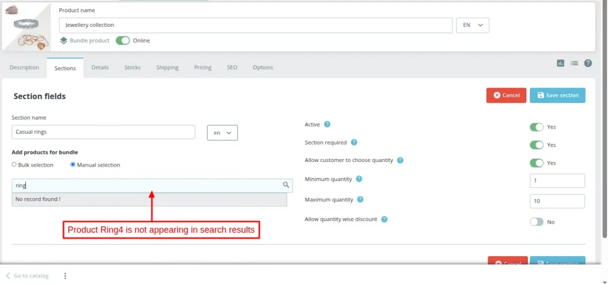 ring4 not displaying in search