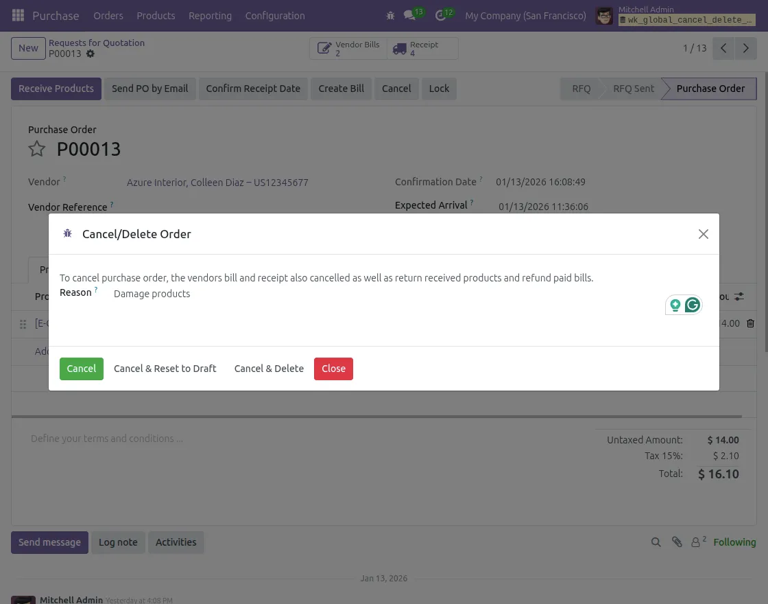 purchase order cancellation