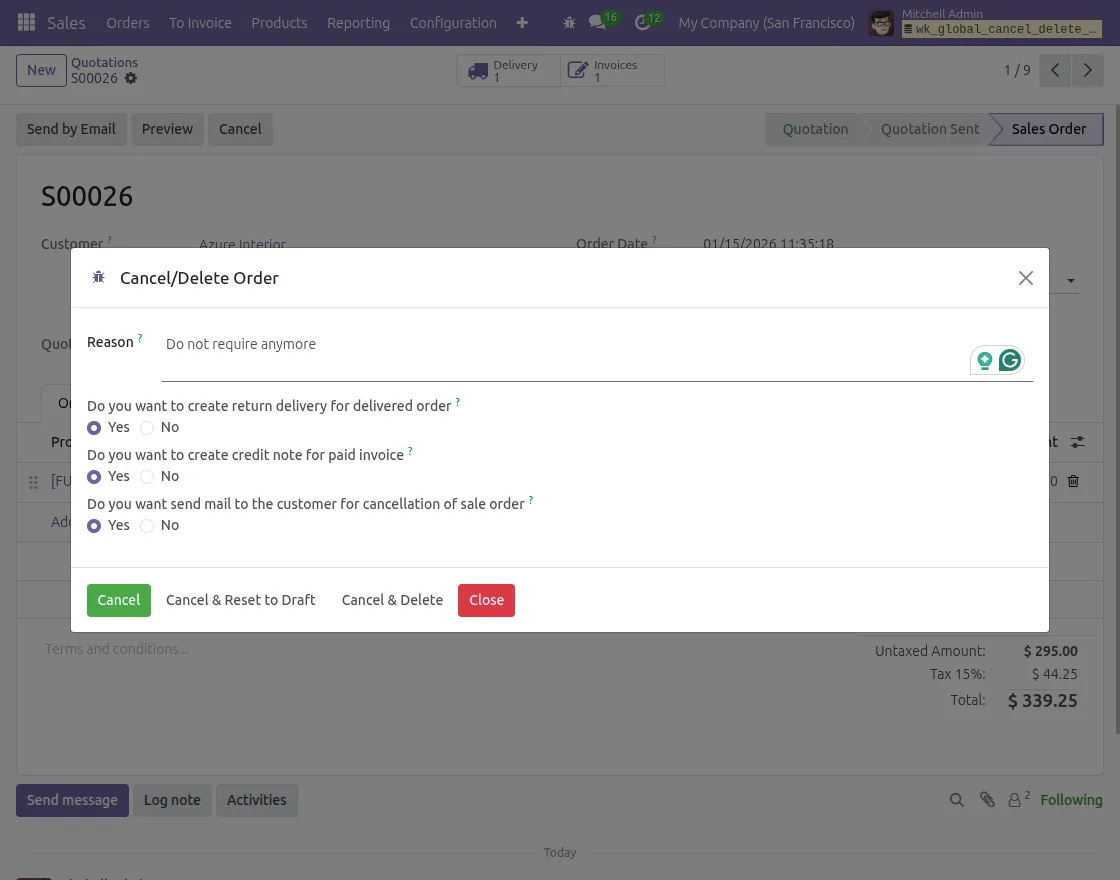 sales order cancellation