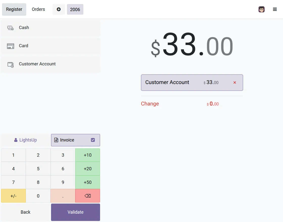 select customer account