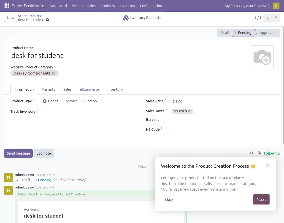 seller product details