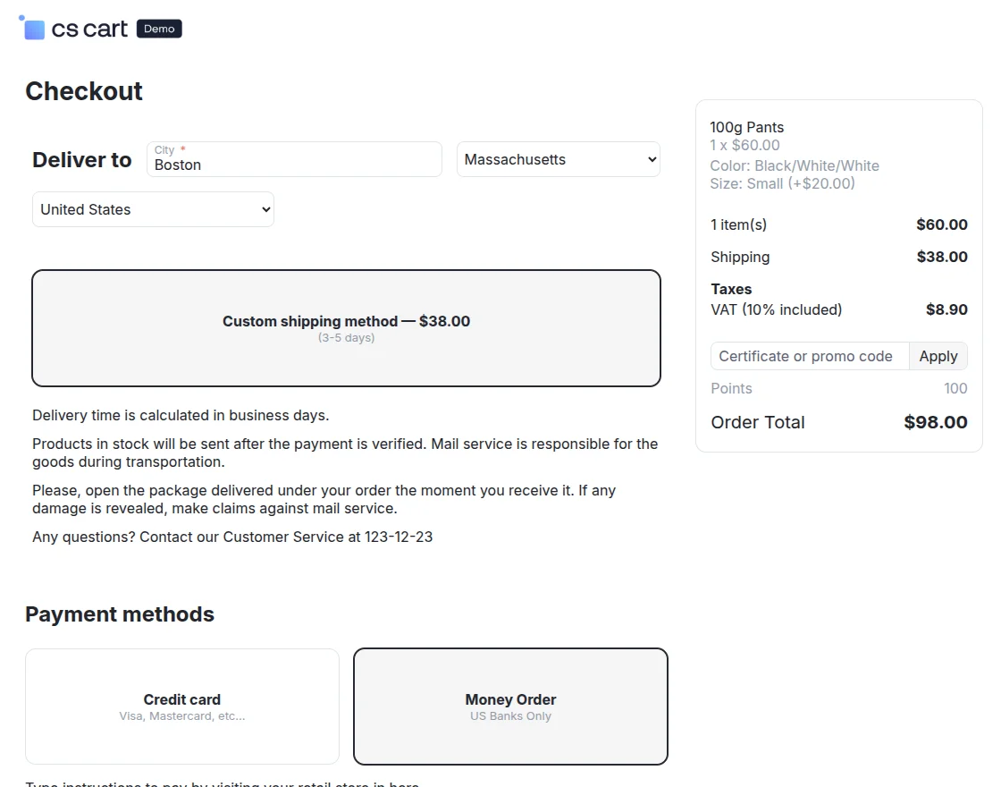 CS-Cart hidden payment method